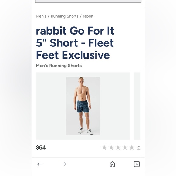 rabbit Go For It 5" Short - Sz Large Men's Running Shorts - Picture 5 of 12